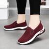 Women's Slip-On Mesh Sneakers, Comfort Air Cushion Running Shoes, Breathable Fabric Material