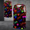 Men s Plus Size V Neck Sleeveless Printed Tank Top Black Mandala Pattern Straight Hem