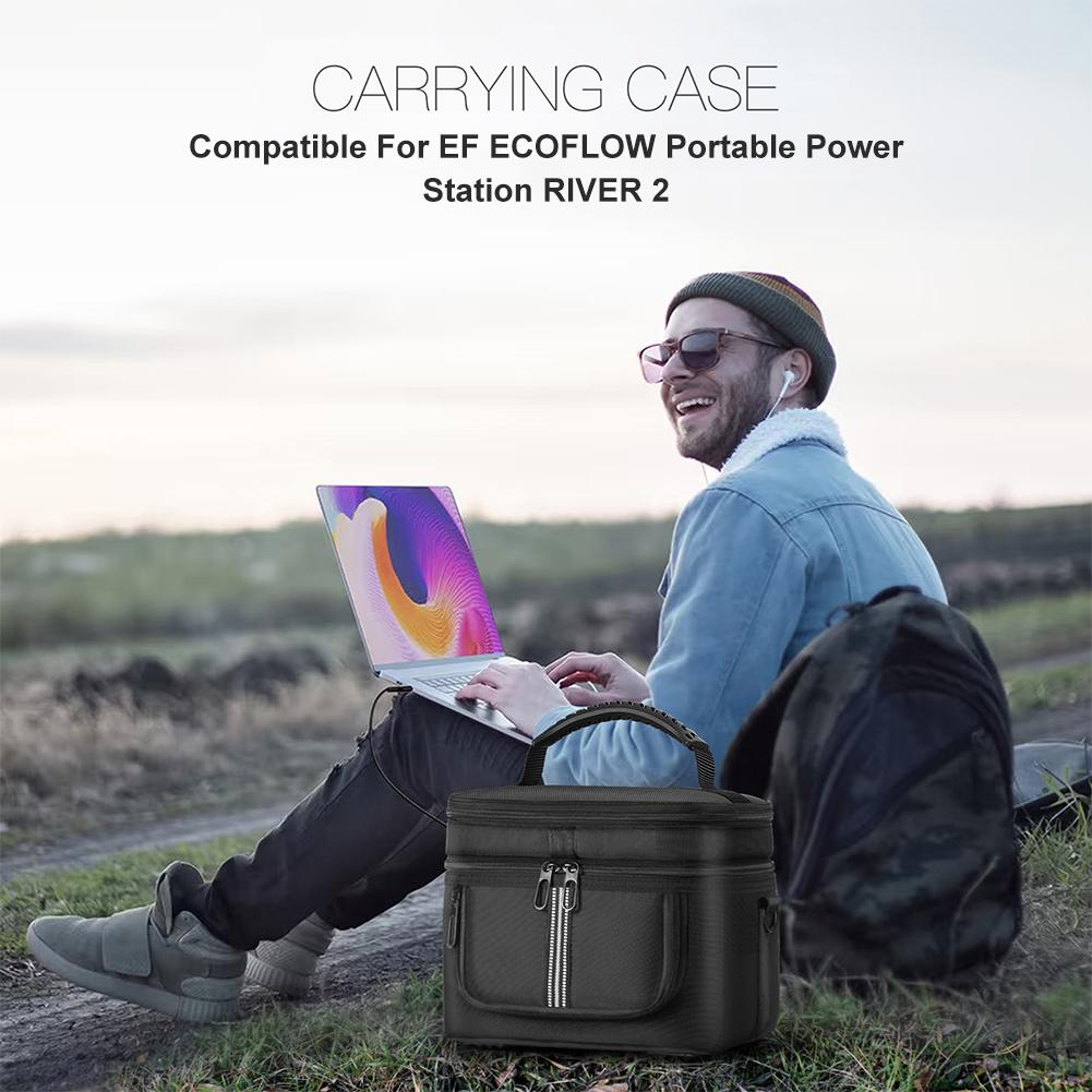 Carrying Case for Ef Ecoflow River 2 Portable Power Station Bag Travel Carrying Bag Protective Case Waterproof Multiple Pockets