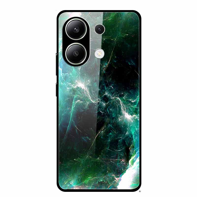Glass Back Cover For Xiaomi Redmi Note 13 Case Note13 Pro Coque Hard Tempered Glass Case For Redmi Note 13 Pro Case Soft Bumper