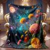 Cozy Floral Design Fleece Throw Blanket with High-Quality Digital Print, Suitable for All Seasons, Made of Soft And Breathable 100% Polyester, an Exce