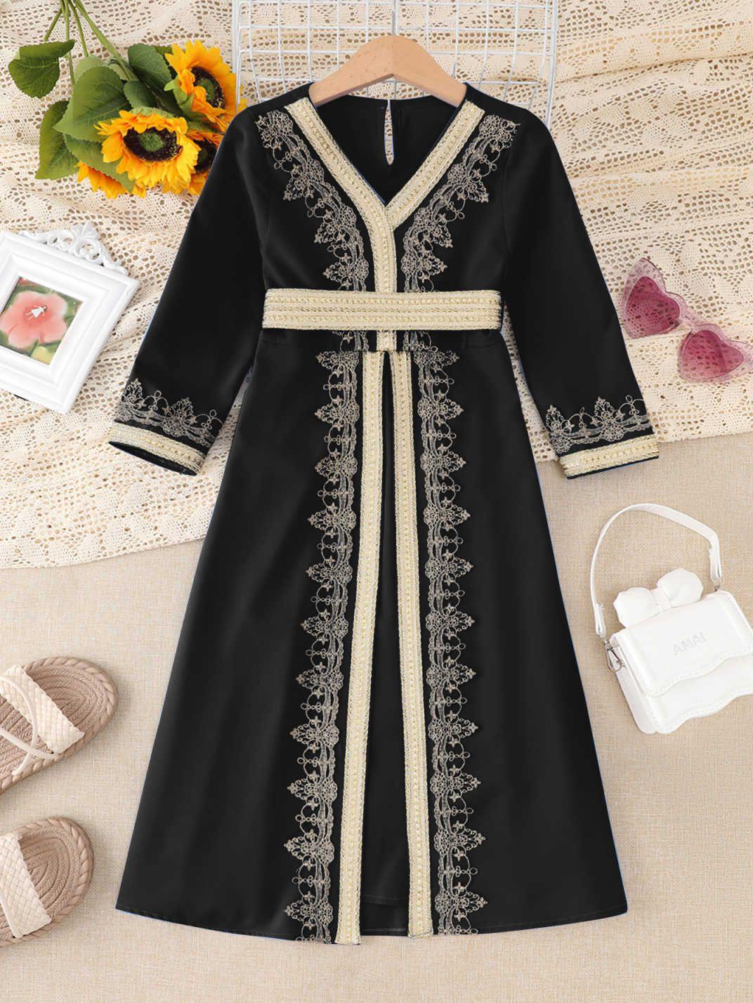 Дубайское арабское кружевное платье-кардиган: Женская длинная robes из Ближнего Востока Large