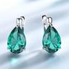 925 Sterling Silver Luxury Nano Gemstone Blue Topaz Clip Earrings For Women  Clip On Earrings Water Drop Fine Jewelry Party Gift