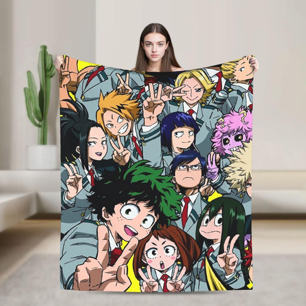 Toga Himiko Manga Blankets Boku No My Hero Academia Fleece Novelty Breathable Throw Blanket for Bedding Lounge Autumn/Winter