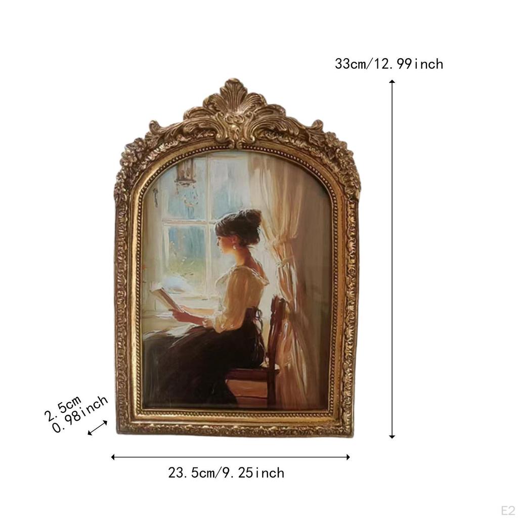Vintage Photo Frame Picture Retro Ornate Gallery Art Holder for Entrance Desk