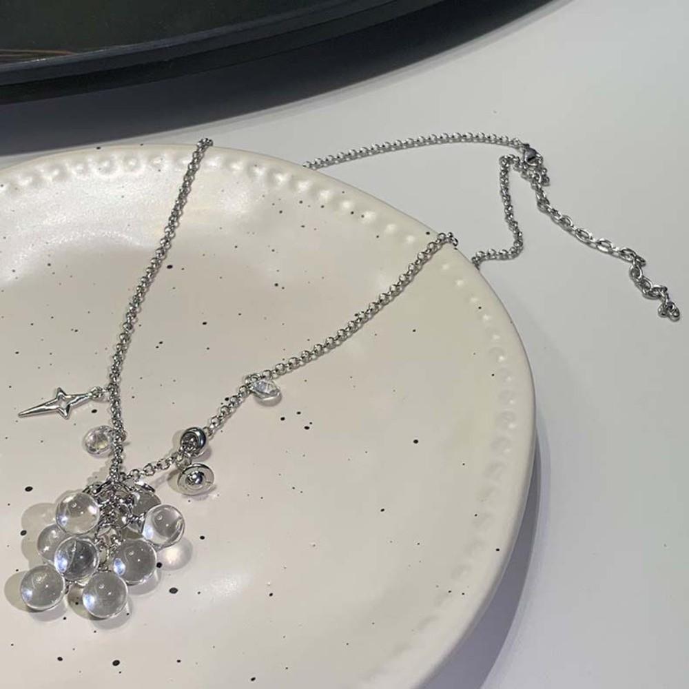 Saturn Starburst Choker Beaded Fruit Cluster Charm Y2K Neckwear Grape Cluster Necklace Photoshoot
