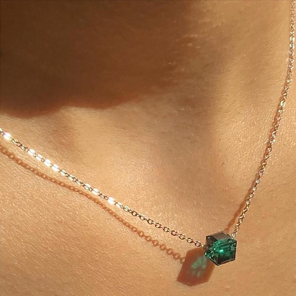

Trendy Fashionable Heart Shape Zircon Necklace Elegant Alloy Jewelry For Women XH1179