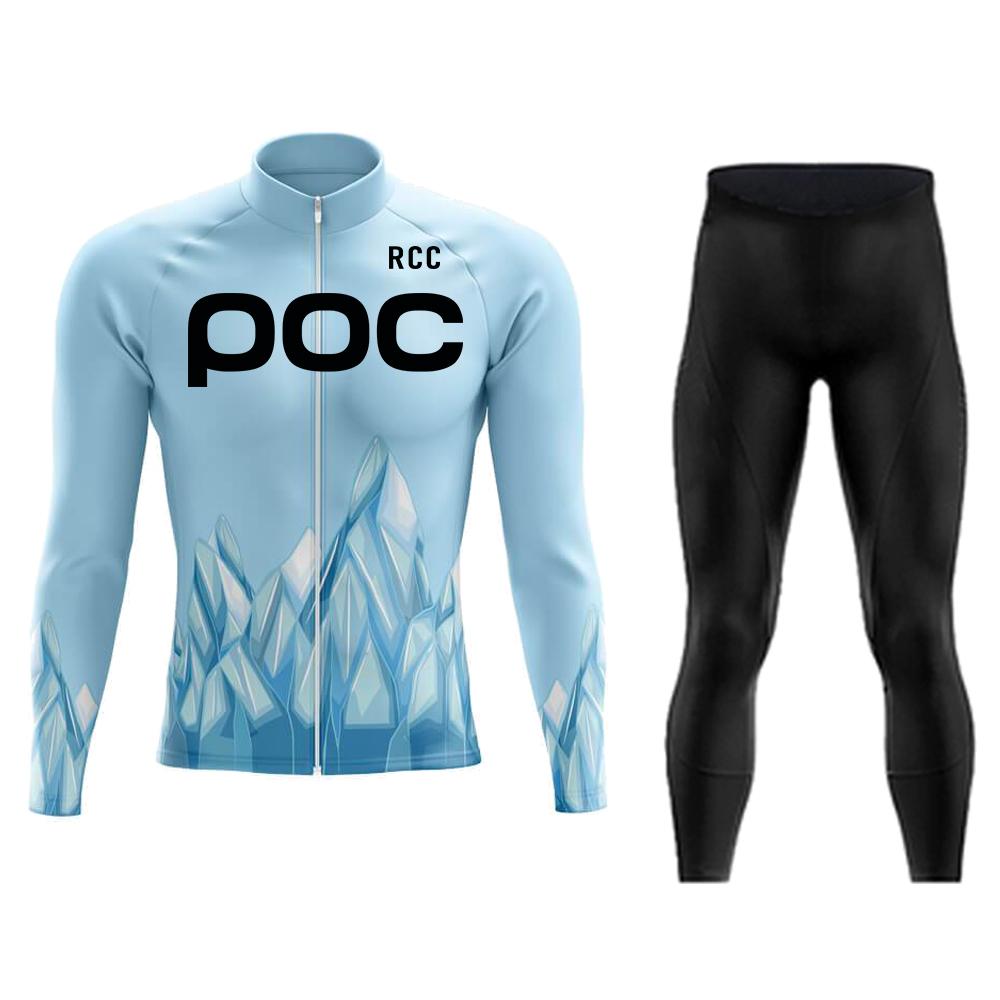 RCC POC 2026 Cycling Team Men's Cycling Jersey Long Sleeve Set MTB Bike Clothing Tenue Velo Homme Bicycle Wear