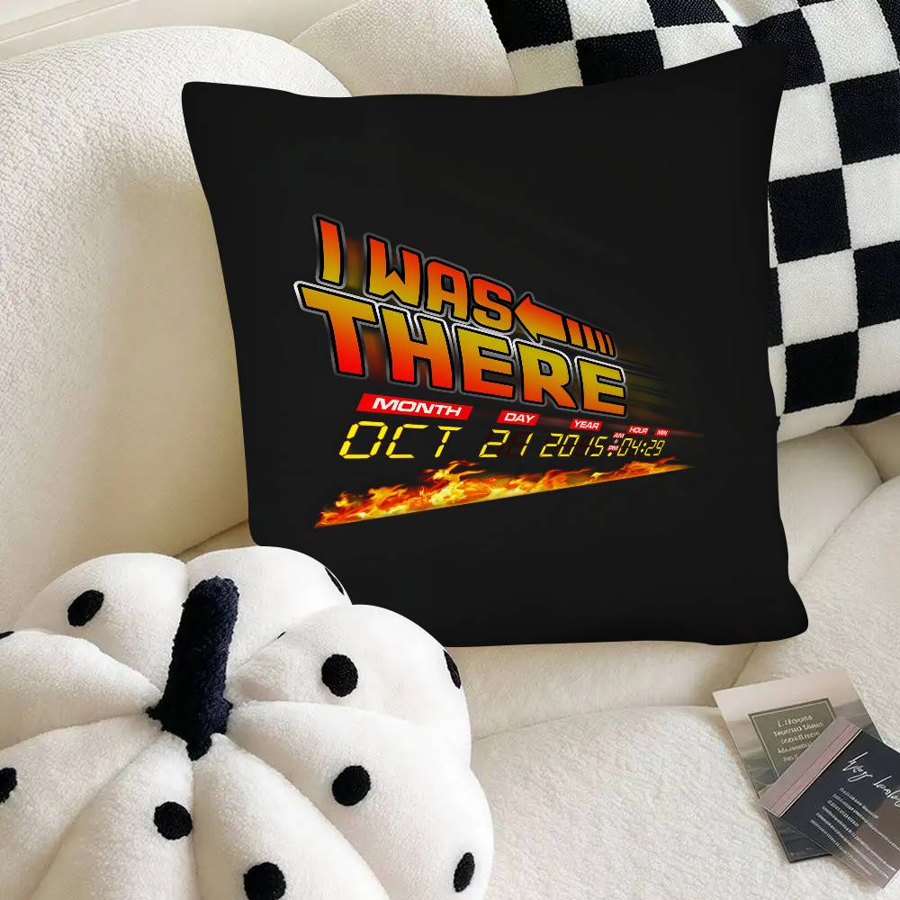 Cartoon Classic Movie B-Back To The F-Future Pillow Case Fashion Square Pillowcase Bedroom Sofa Room Ins Decoration Leisure