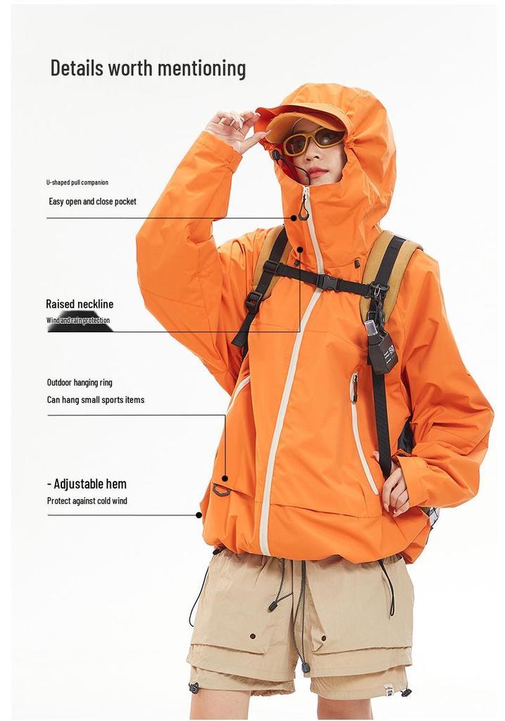 Shan Kebo Couple's Windproof Waterproof Outdoor Jacket - Men's and Women's Spring/Autumn Hiking Coat