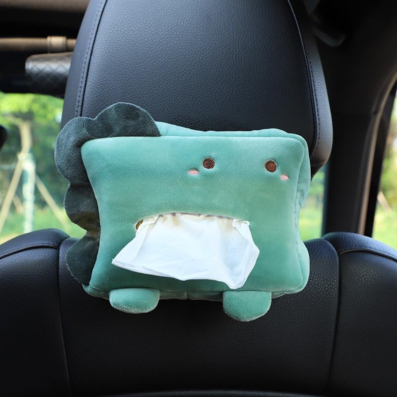 Car Tissue Box Cover Fun Cartoon Animal Design Soft Plush Material Long-lasting