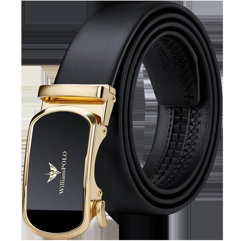 

Мужской кожаный ремень с автоматической пряжкой Emperor Paul - Натуральная коровья кожа, деловой стиль 125 cm