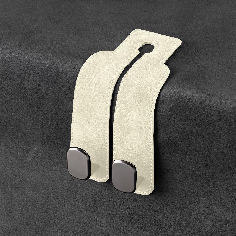 Car Seat Back Hook – Creative Suede-Finish Leather – Rear-Seat Storage & Organizer – Compact Interior Hook