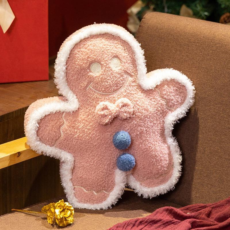 Cartoon Christmas Gingerbread Man Pillow Plush Toy Doll Gingerbread Man Doll Children'S Ragdoll Christmas Gift