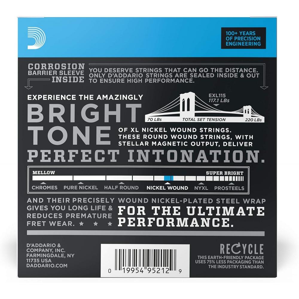 D aDDario Electric Guitar Strings Xl Nickel .011 .049 eXl115 10p 10 Sets