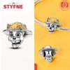 Genuine copper Luminous Halloween Charm Bead Charms Zombie Skeleton Dangle Bead Compatible With Authentic Bracelets Do It Yourself Fine Jewellery Gift