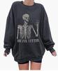 Halloween Printed Round Neck Long Sleeve Hoodie