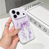 Delicate Lavender Gingham Bow Floral Toile Pattern Art Film Aesthetic Protective Shockproof Bumper Case Cover For iPhone 14 15 16 Pro Max Plus