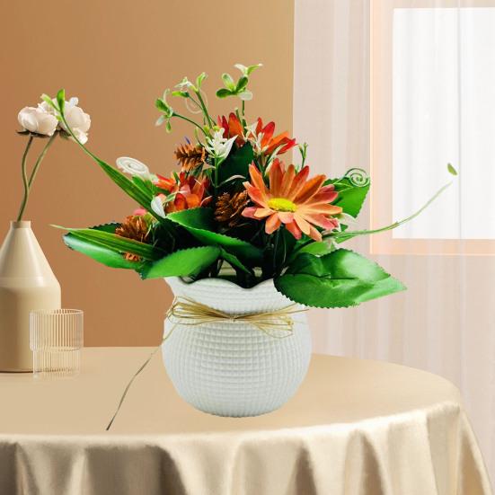 Artificial Potted Plants 5 Flower Head Home Office Table Centerpiece Wedding Faux