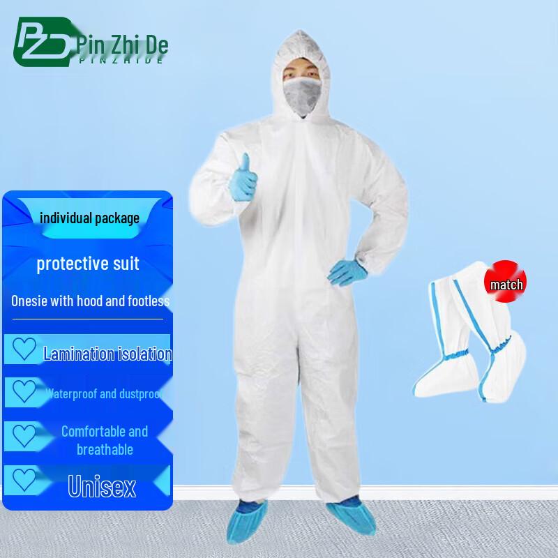 Disposable Hooded Protective Suit with Shoe Covers XL (175-180)