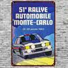 Racing Car Retro Style Metal Decorative Painting for Garage Room Decor