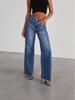 2025 Women's Washed Loose Casual Wide-Leg Floor-Length Jeans