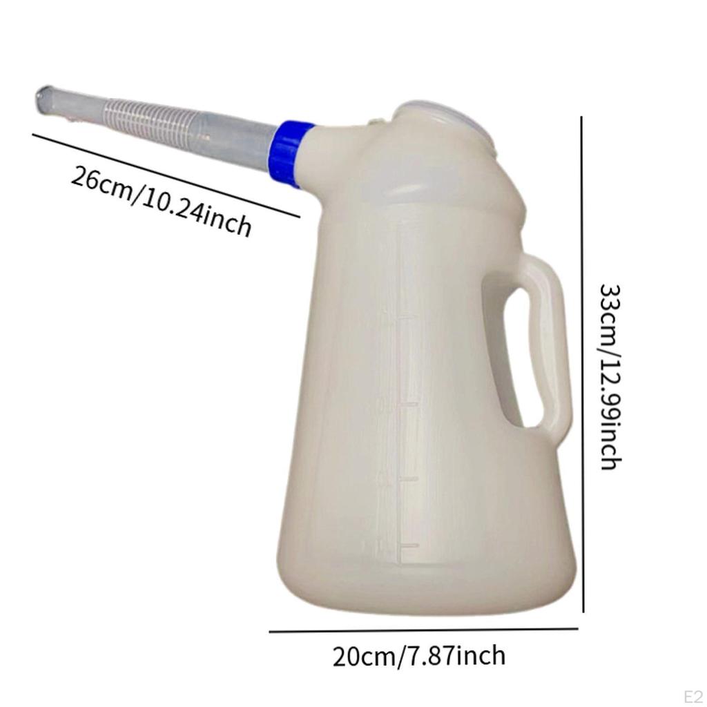 Oil Measuring Jug with Long Spout 5L Handle Leakproof Container Scale Automotive