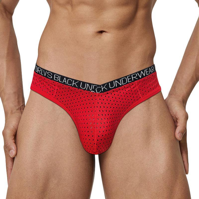 Men's Quick-Dry Mesh V-Waist Breathable Briefs - Trendy Low-Waist Sports Underwear