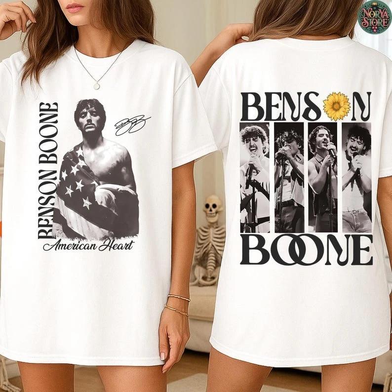 Benson Boone American Heart Tour 2025 Merch Unisex T-Shirt XXXXL