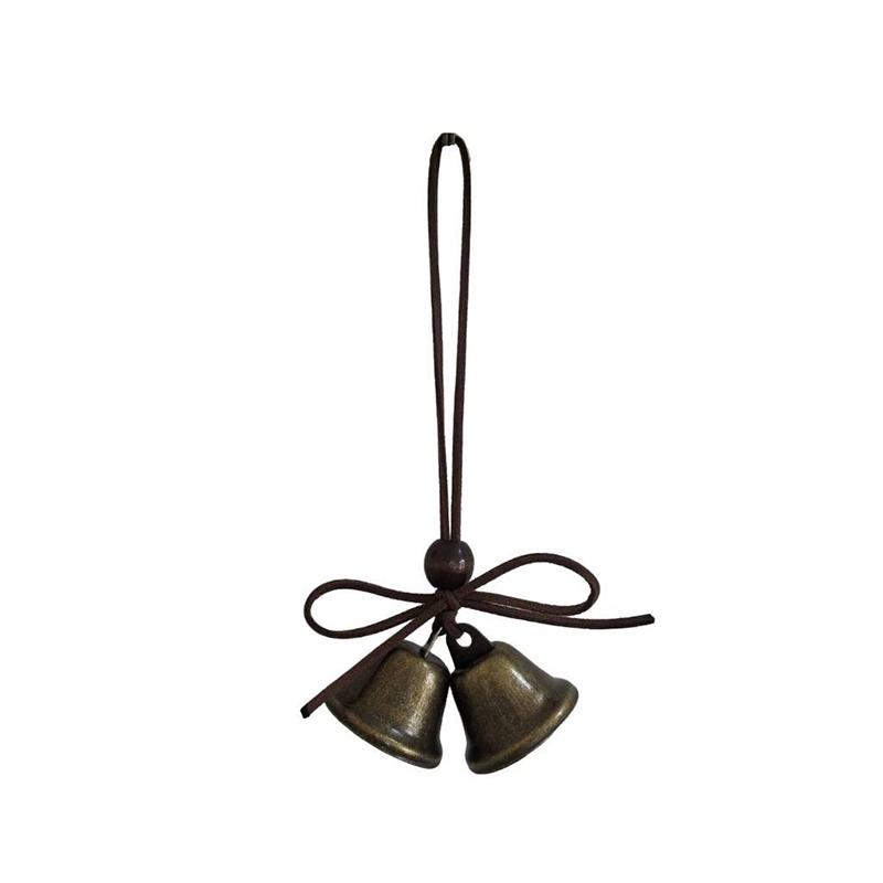 Melodisches Boho-Windspiel Natürlicher Holzring Vintage Metallglocken Wasserdicht für Außenbereich Hof Heimdekoration