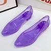 Fashion FHANCHU 2025 New Women Crystal Sandals,Summer Jelly Shoes,Soft Bottom,Close Pointed Toe,Slip On,Korea Blue,Pink,Gold,Dropship