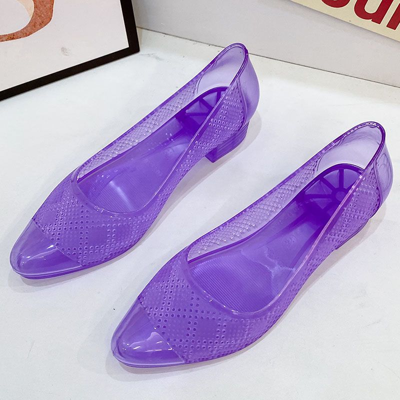 Fashion FHANCHU 2025 New Women Crystal Sandals,Summer Jelly Shoes,Soft Bottom,Close Pointed Toe,Slip On,Korea Blue,Pink,Gold,Dropship