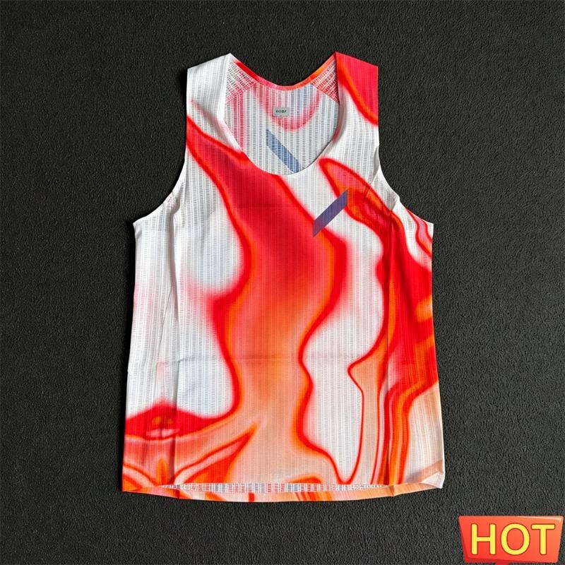 Men's Gradient Quick Dry Running Vest Lightweight Marathon Sleeveless T-Shirt Summer Fitness Shirt Tank Top
