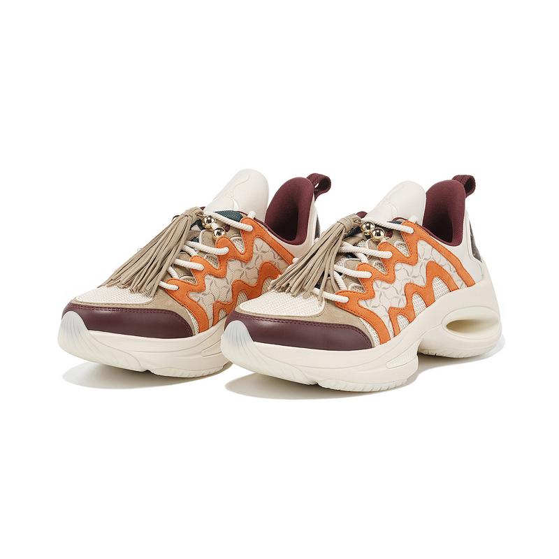 Li-Ning 1990 Heart Dance Retro Casual Non-Slip Wear-Resistant Low-Top Running Shoes Women Sneaker Yellow ALFT058-2