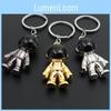 Gold Silver Black Space Astronaut Keychain Charming Cartoon Metal Pendant