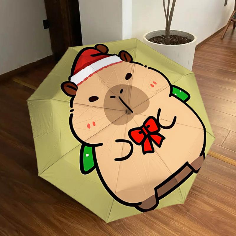 

1pc Capybara Christmas Automatic Open/Close Umbrella, Formal Events - Ideal Gift for Family or Friends, Outdoor Accessory yy251211112