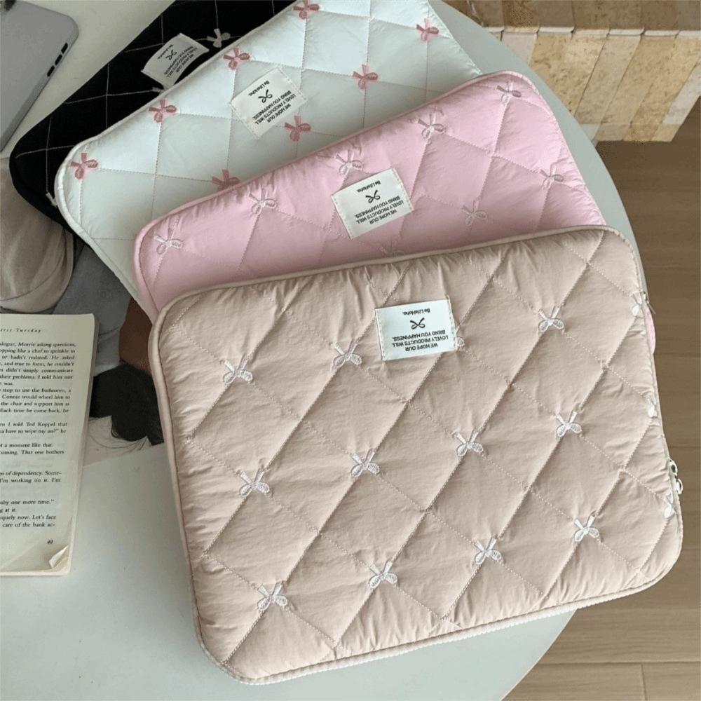 Shockproof Tablet Sleeve Case Soft Laptop Bag Portable Bow Laptop Sleeve  Travel