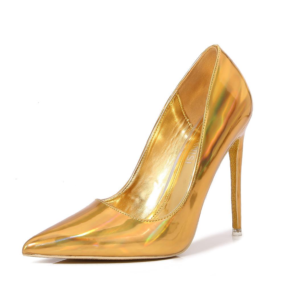 Wedding Shoes Princess Temperament Pointed Head Stiletto High Heels Large Size  35-46  15cm Heel WZ