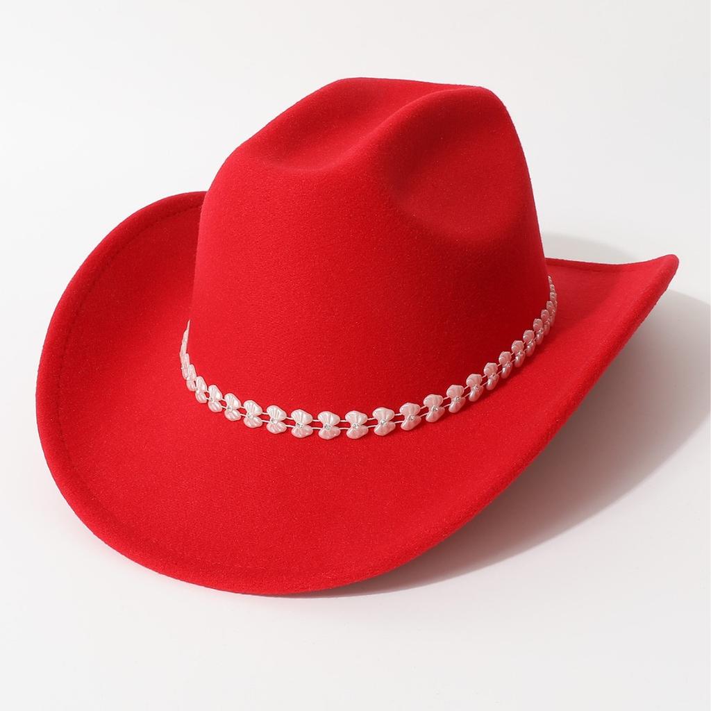 European and American retro butterfly diamond-encrusted western cowboy hat men's and women's stage jazz hat pearl wedding bride hat