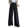 Wide Leg Elastic Straight Leg High Solid Perfect for and Autumn [7-livehouse] Women's Pants, Fall/Winter, Waist, Pants, Waist, Color, Flattering,