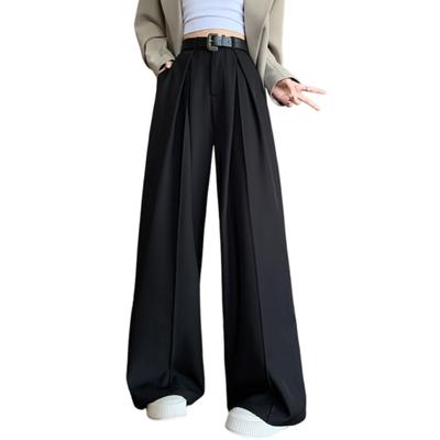 Wide Leg Elastic Straight Leg High Solid Perfect for and Autumn [7-livehouse] Women's Pants, Fall/Winter, Waist, Pants, Waist, Color, Flattering,