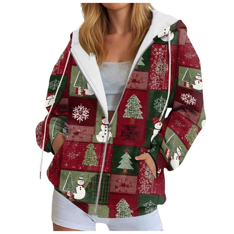 Fall Hoodies for Women Women's Sweatshirt Christmas Graphic Hoodies Casual Long Sleeve Loose Pullover Tops With Ladies Fall Tops