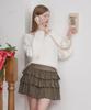Micene Agatha Suede Tiered Mini Skirt