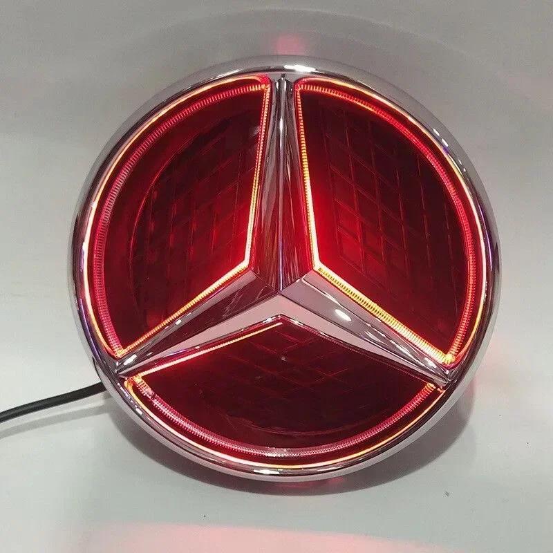2025 Hot For Benz Car Front Grilled Star Emblem LED Illuminated Logo White Blue Red Light for Mercedes Benz W205 C E R ML GL GLA