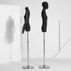 Korean Style Women's Clothing Flat Chest Mannequin Display Stand - Black Full Body