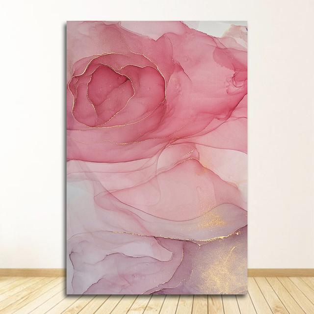 Nordic Print Scandinavian Decoration Picture Modern Abstract Beautiful Colorful Golden Petals Ink Canvas Painting Wall Art