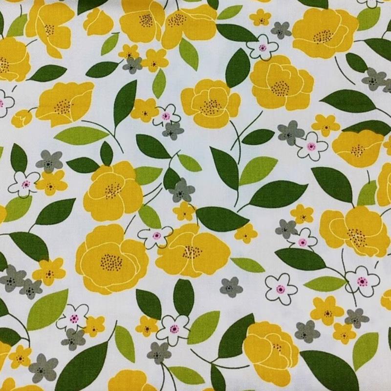 8 szt. Tkanina patchworkowa DIY Szycie Pikowanie Materiał 25x25cm Żółty Drukowany 20x25cm Splot skośny Seria kwiatowa Tkanina bawełniana