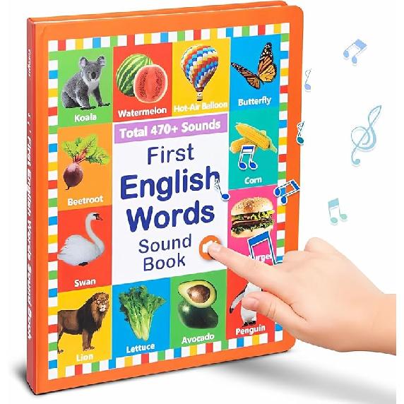 2025 New My First English Words Sound Book Toy, English Learning Talking Book, 470+ Words, 21 Themes, Press to Learn Phonics, Interactive Educational 1 Pc a