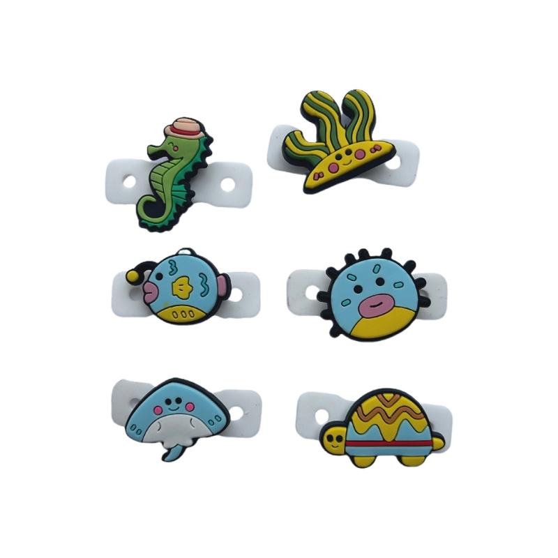 Amortiguador de Raquetas de Tenis de Silicona con Diseños de Océano de Dibujos Animados para Amortiguación de Vibraciones y Decoración Encantadora