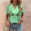 Summer Funny Bikini 3D Print T-shirts Women Casual Fashion Streetwear Short Sleeve V-Neck T Shirt Harajuku Tees Tops Clothing